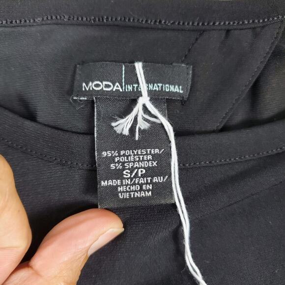 Moda International Women Black Jersey Knit Beaded Cut Out Dress Size Small NEW - Picture 5 of 8